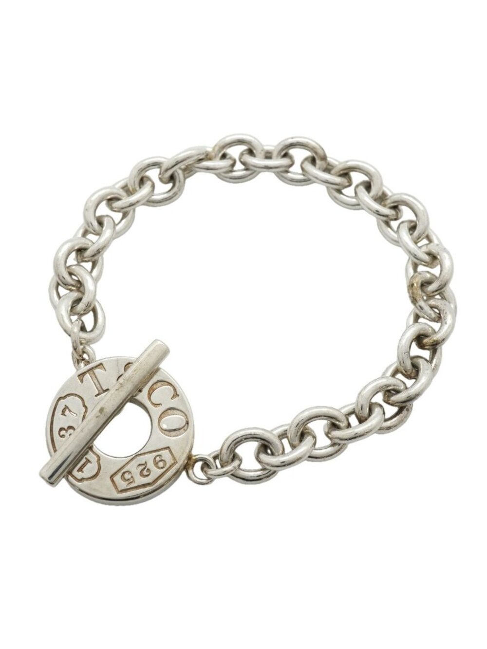 Tiffany & Co Bracelet 1837 Toggle Round Circle 925 Sterling Silver